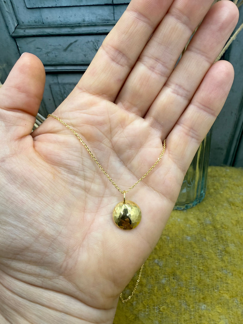 Thumbnail: Hammered brass dome pendant