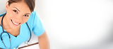 Smiling Nurse from overhead