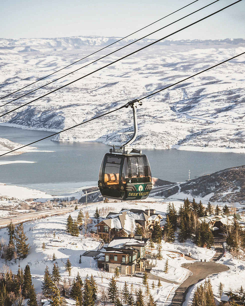 Jordanelle Express Gondola at Deer Valley Resort during winter
