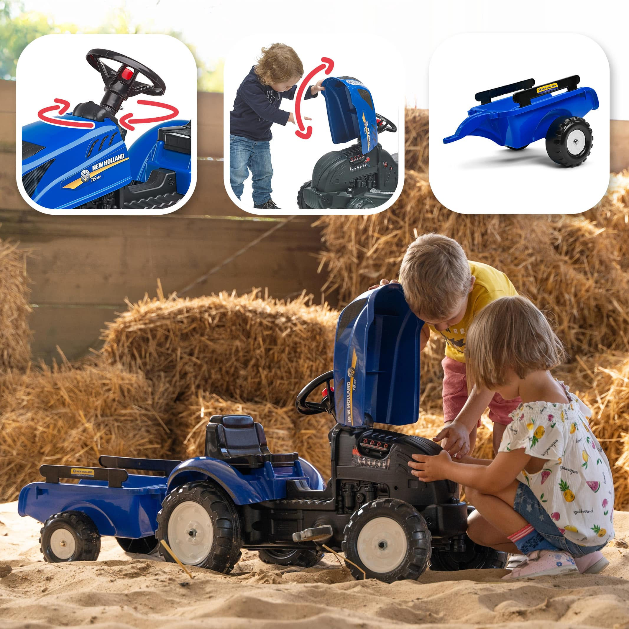 Tracteur New Holland + remorque