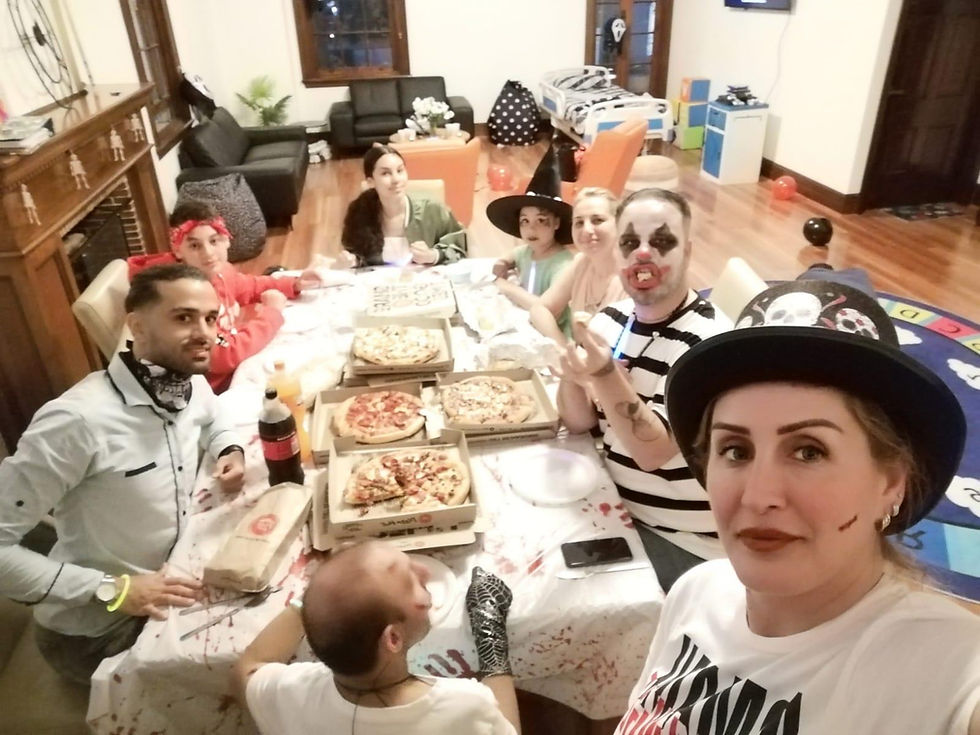 family care australia staff and participants gathered for food