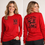 Thumbnail: Red Front and back view of Gildan long sleeve “Not Today Heifer” shirt with cow graphic design.