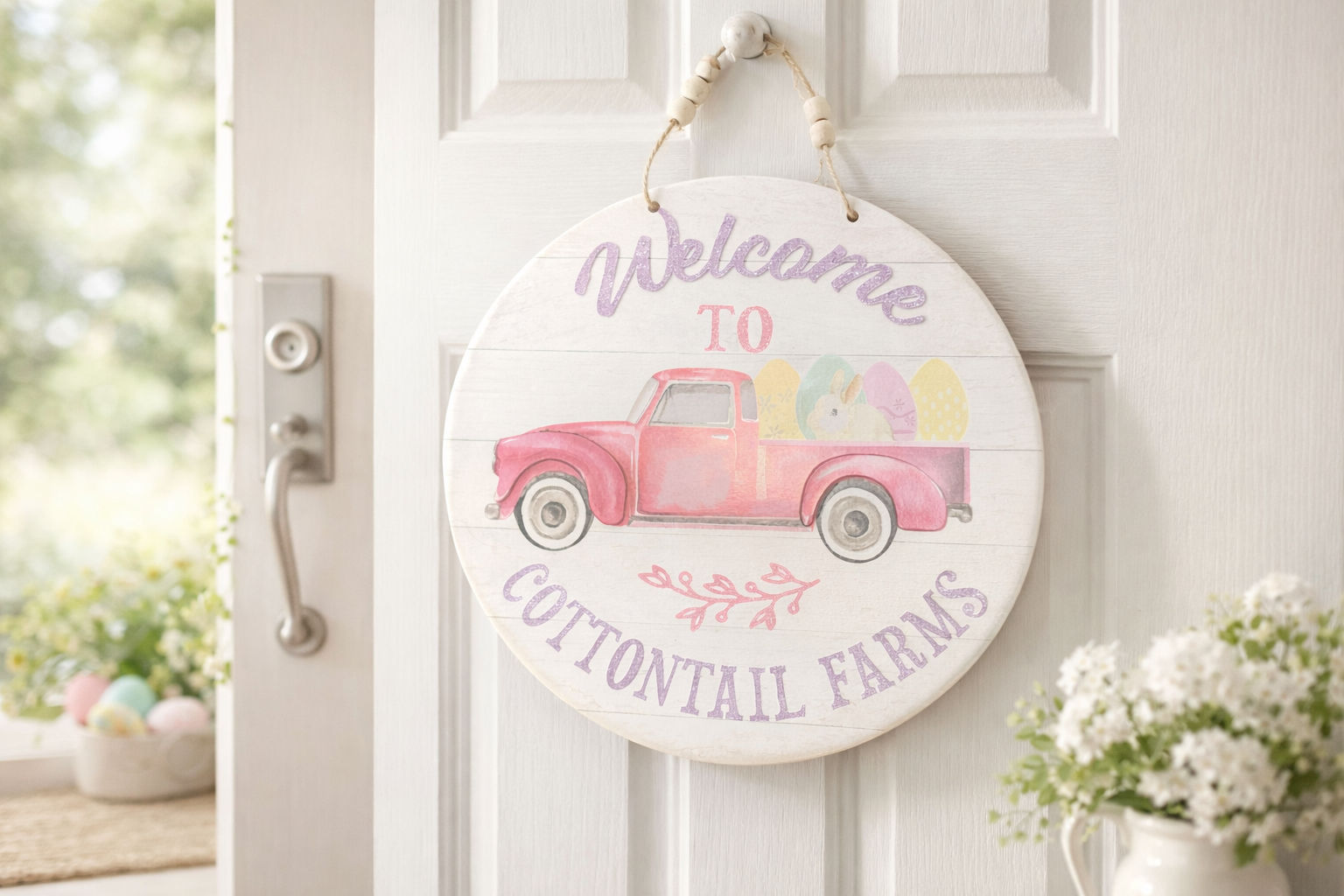 Spring “Welcome to Cottontail Farms” Door Hanger