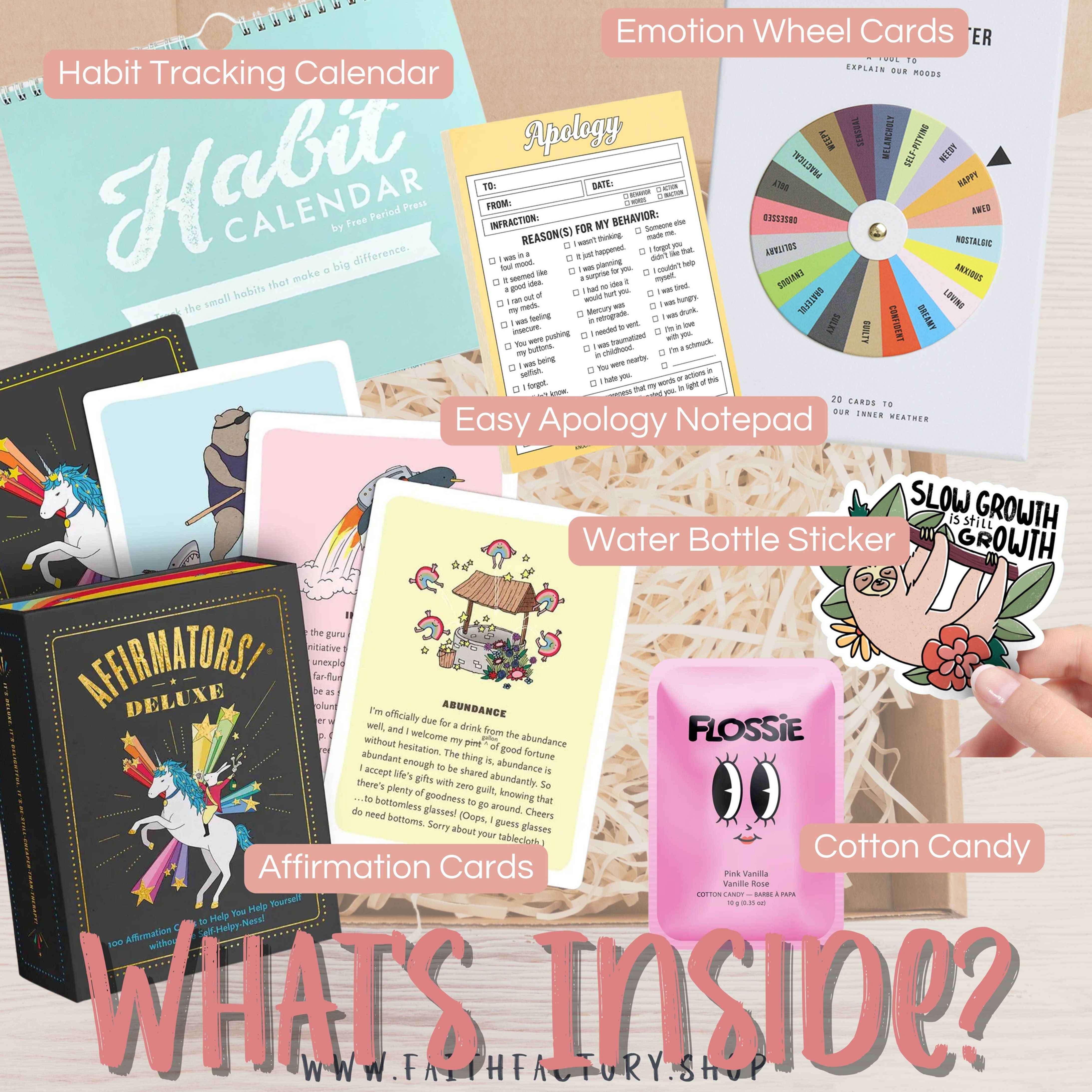 Progress Not Perfection Gift Box: Uplifting Habit Calendar, Candy & Affirmation