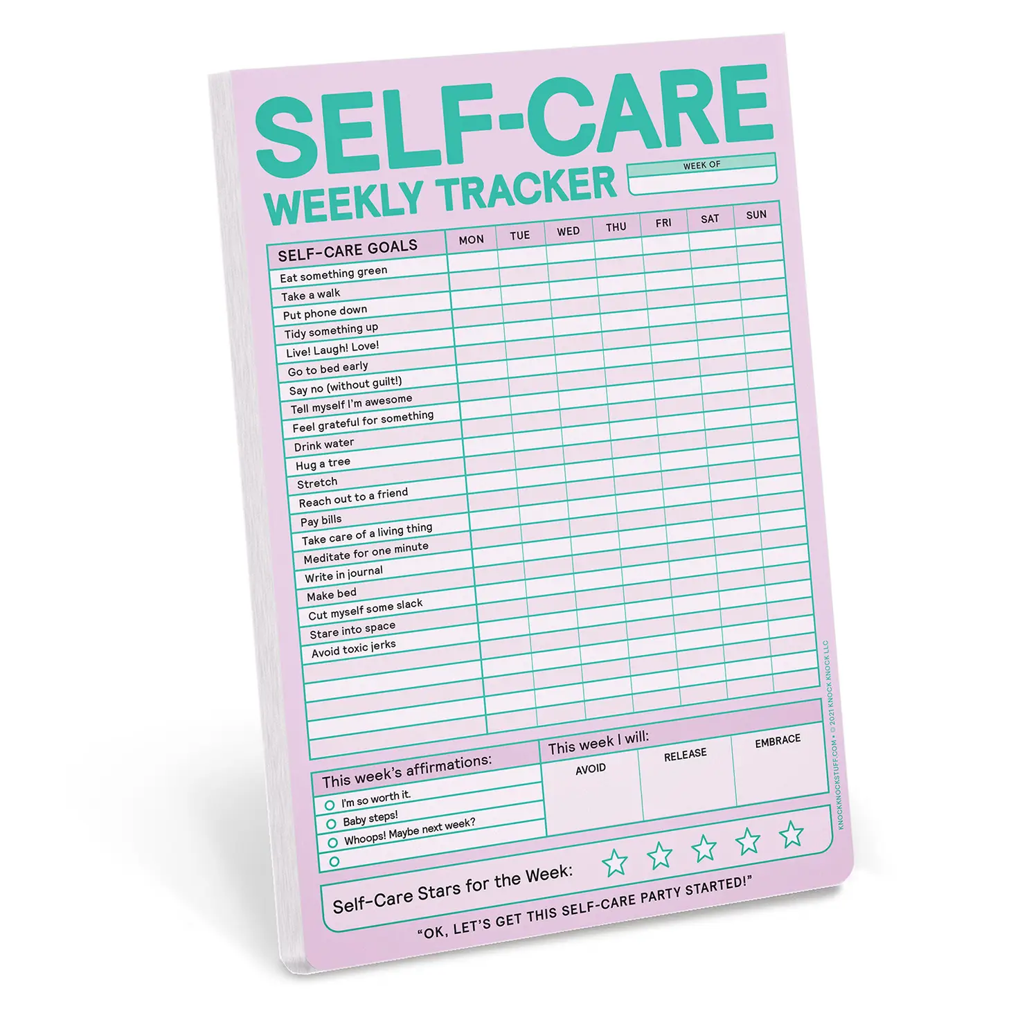 Self-Care Tracker Note Pad
