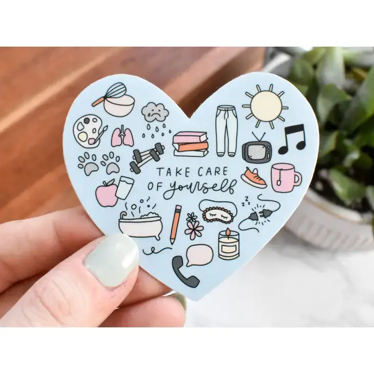 self care items sticker 'take care of yourself'