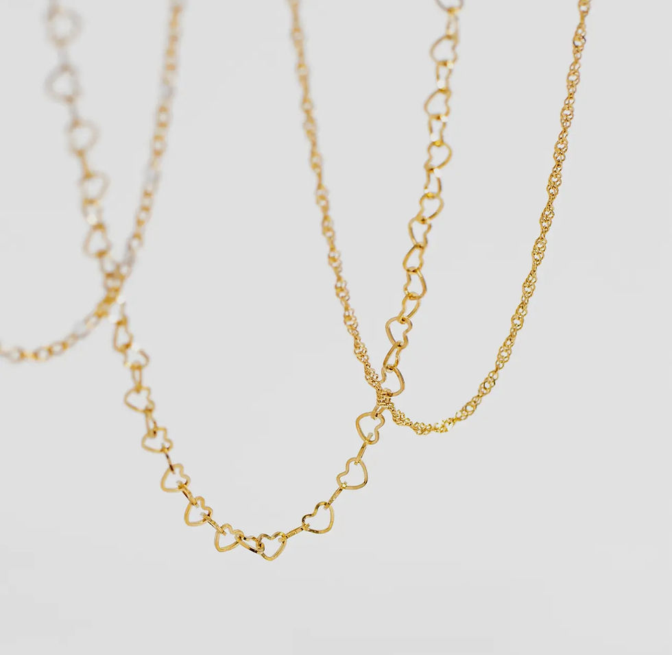 Thumbnail: Linked Heart Chain Necklace | Gold