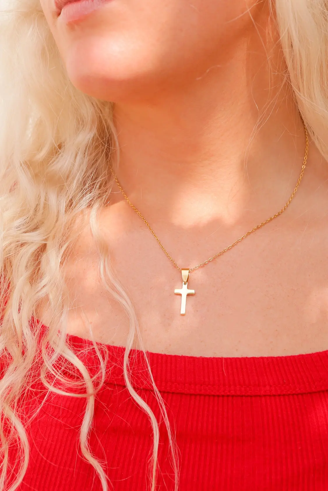 Gold Cross Necklace | Small & Dainty