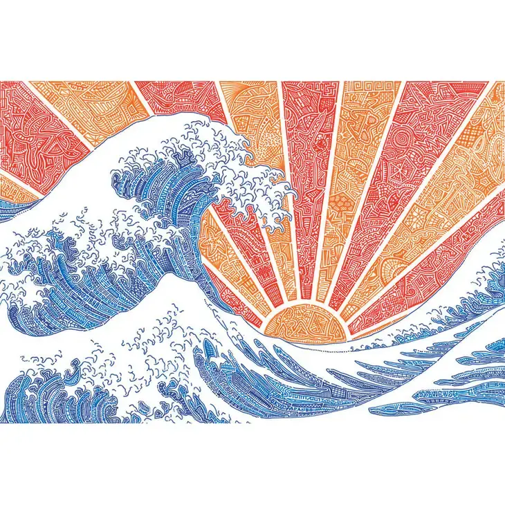 micro puzzle picture of ocean waves