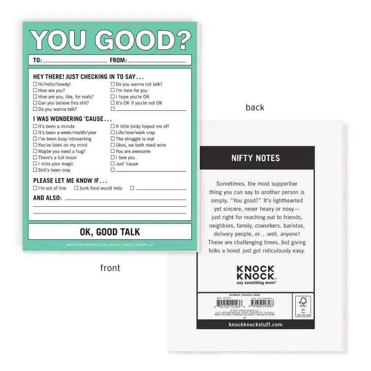 Thumbnail: You Good? | Nifty Note Pad