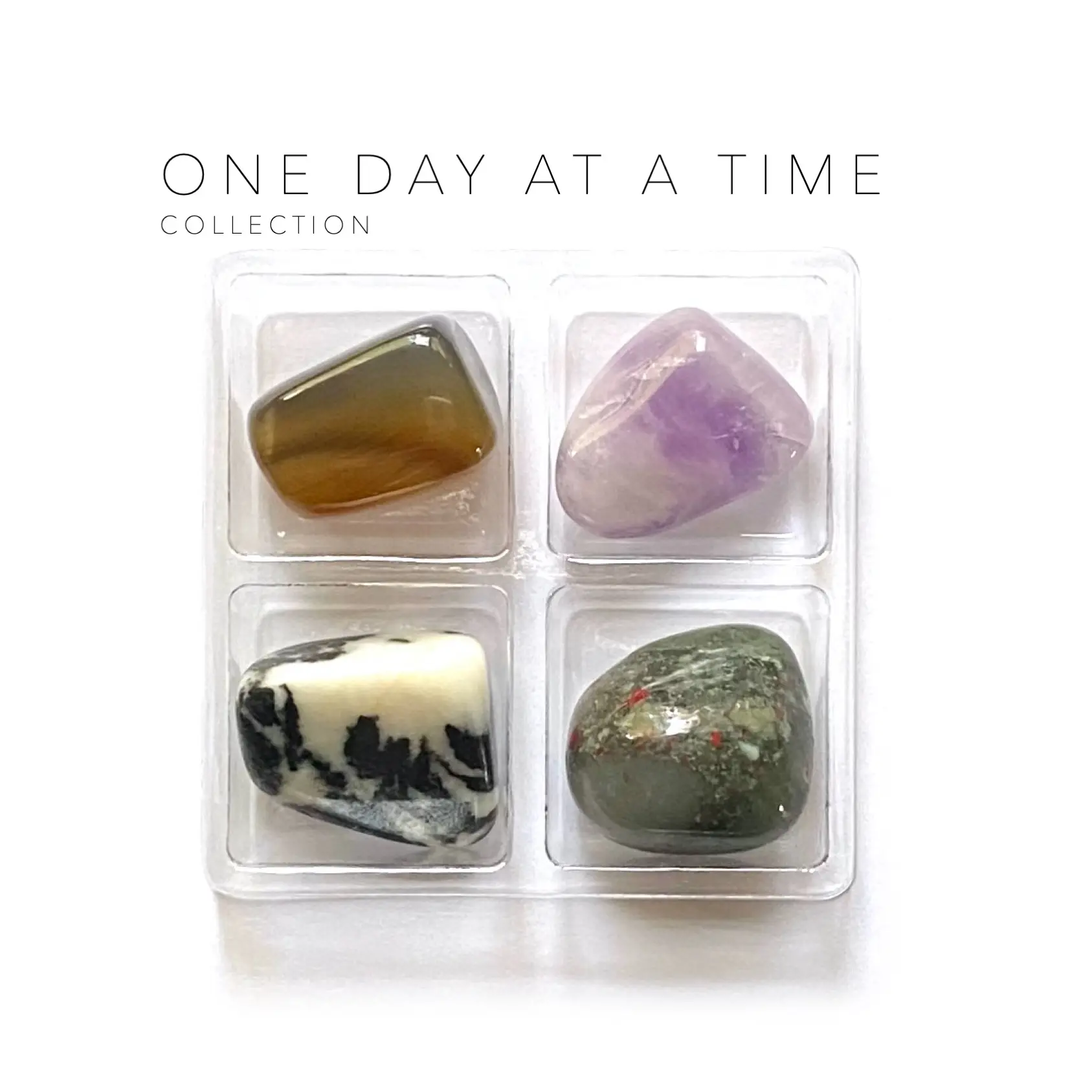 One Day At A Time | Crystal Stones | Amethyst, Bloodstone, Jasper, Agate
