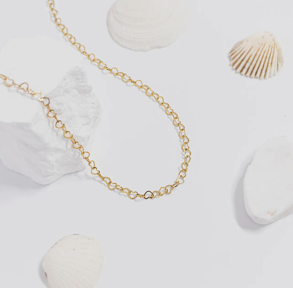 Thumbnail: Linked Heart Chain Necklace | Gold