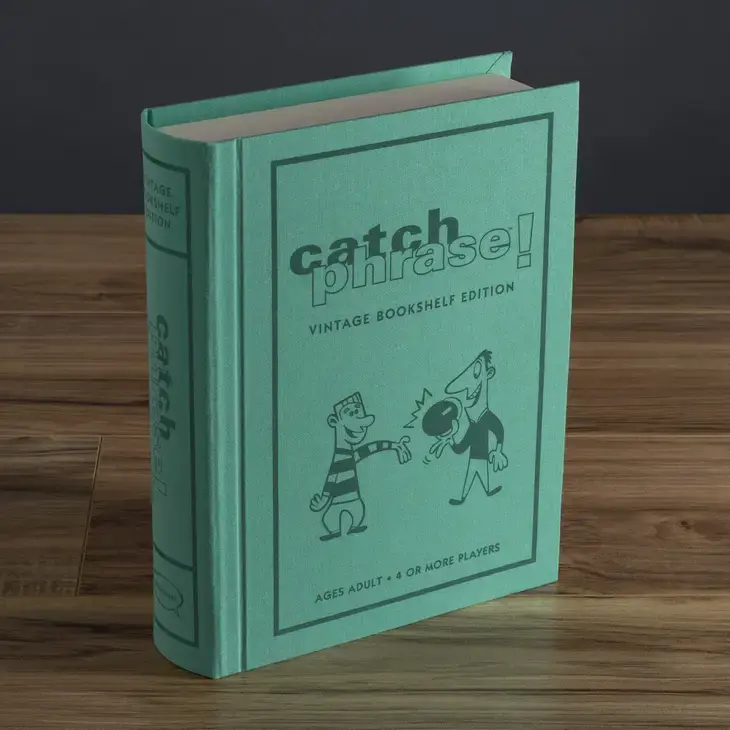 Catch phrase game in vintage book.