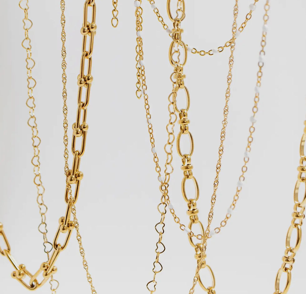 Thumbnail: Linked Heart Chain Necklace | Gold