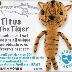 Titus the tiger keychain "teaches us that we are all unique individuals who deserve respect"