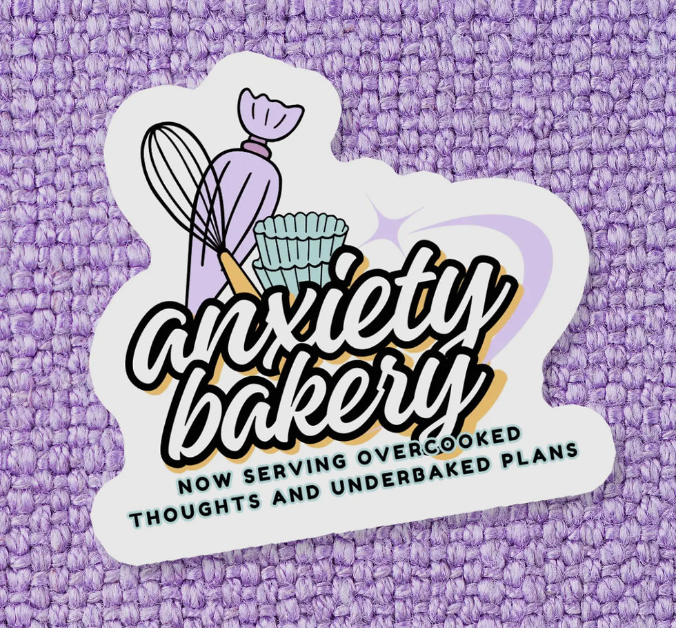 Thumbnail: Anxiety Bakery | Funny Glitter Sticker