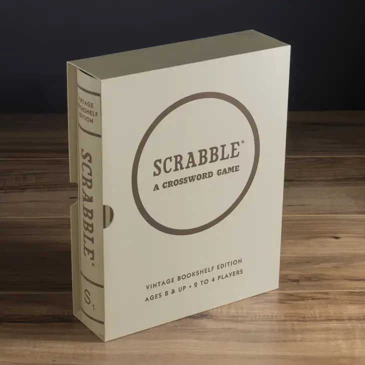 Faux vintage book with scrabble inside.