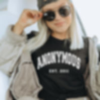Anonymous EST. | Black Unisex Sobriety Year T-Shirt
