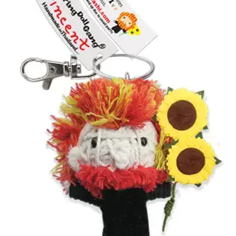 Vincent Van Gogh keychain with sunflowers.