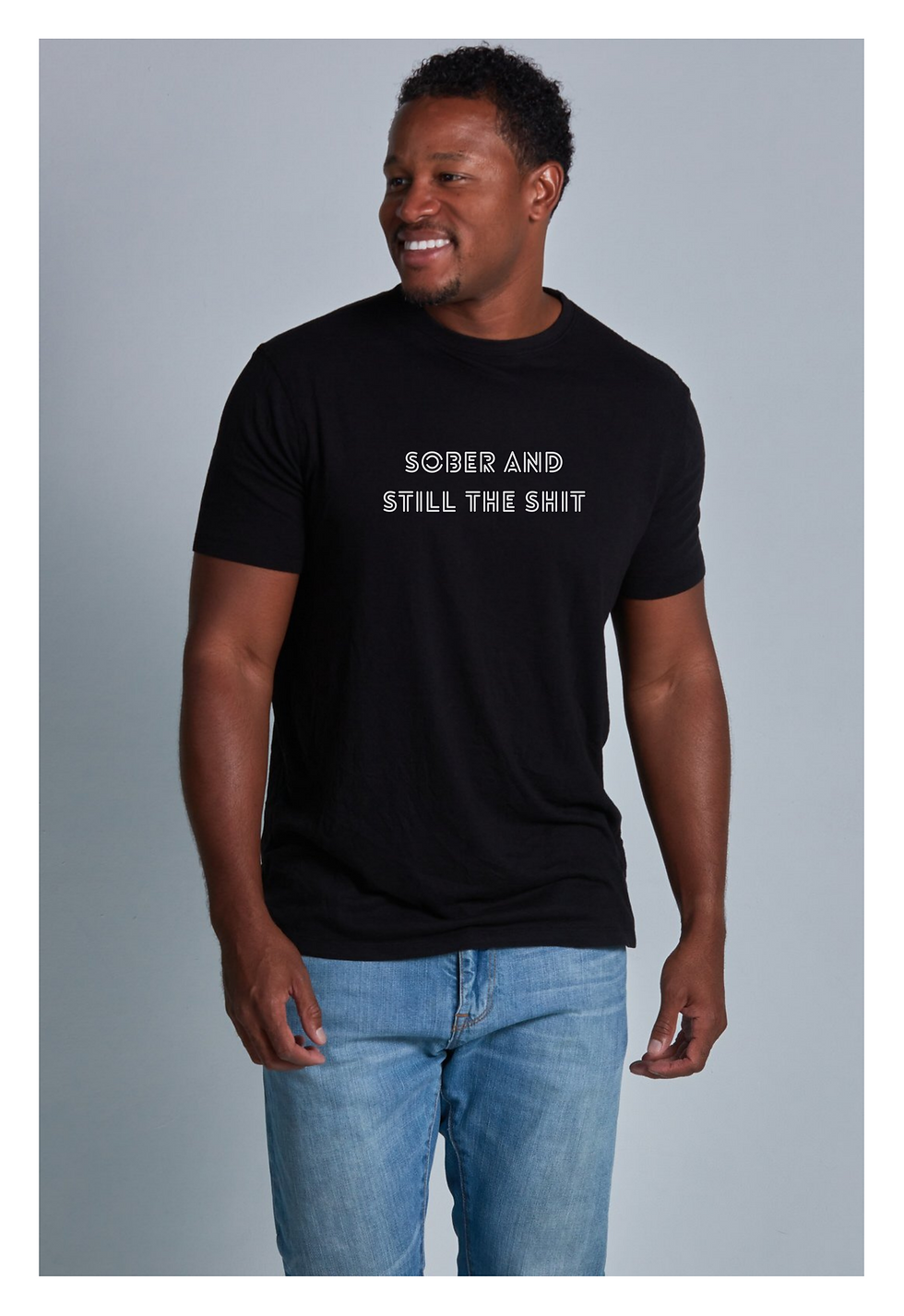 Thumbnail: Sober And Still The Shit | Black Unisex T-Shirt