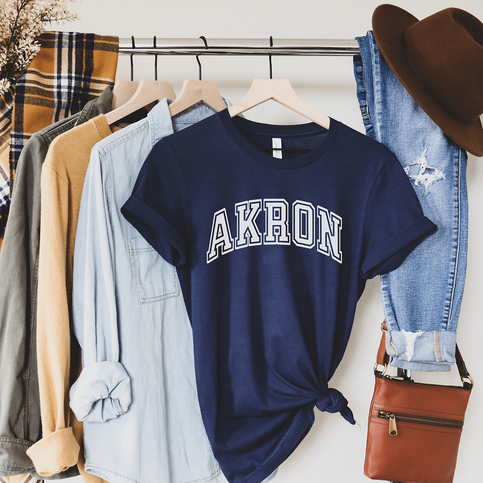 Thumbnail: AKRON | Navy Blue Unisex T-Shirt