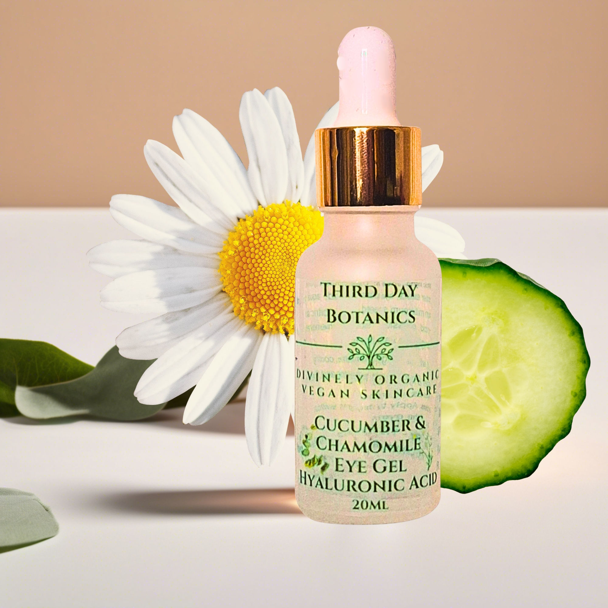 Organic vegan hyaluronic acid eye gel by Third Day Botanics.