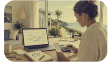 Airbnb host checking GST records for a short-term rental property in New Zealand.