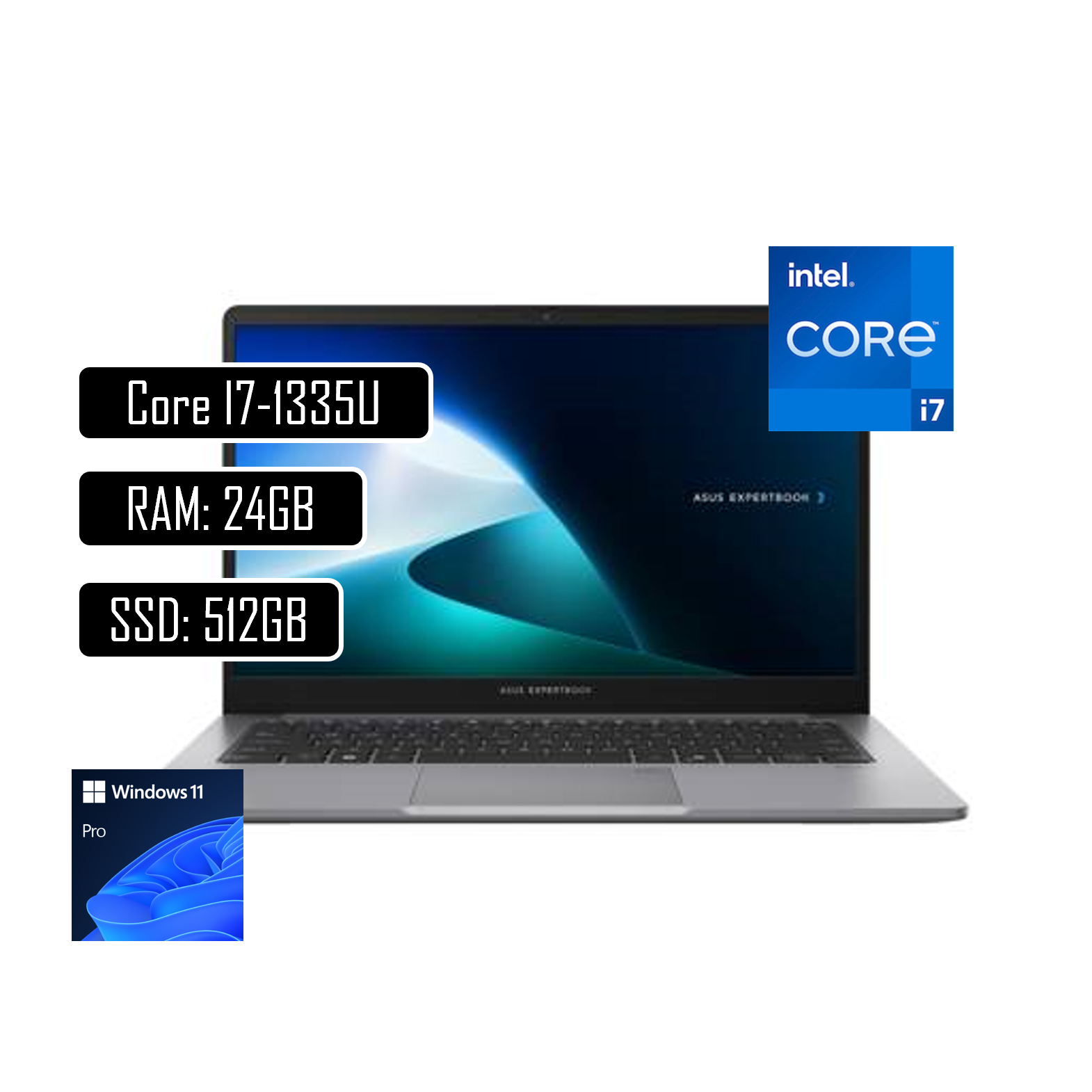 Portatil Asus ExpertBook Intel Core i7 1355U 24GB SSD 512GB 14" WIN11 Pro