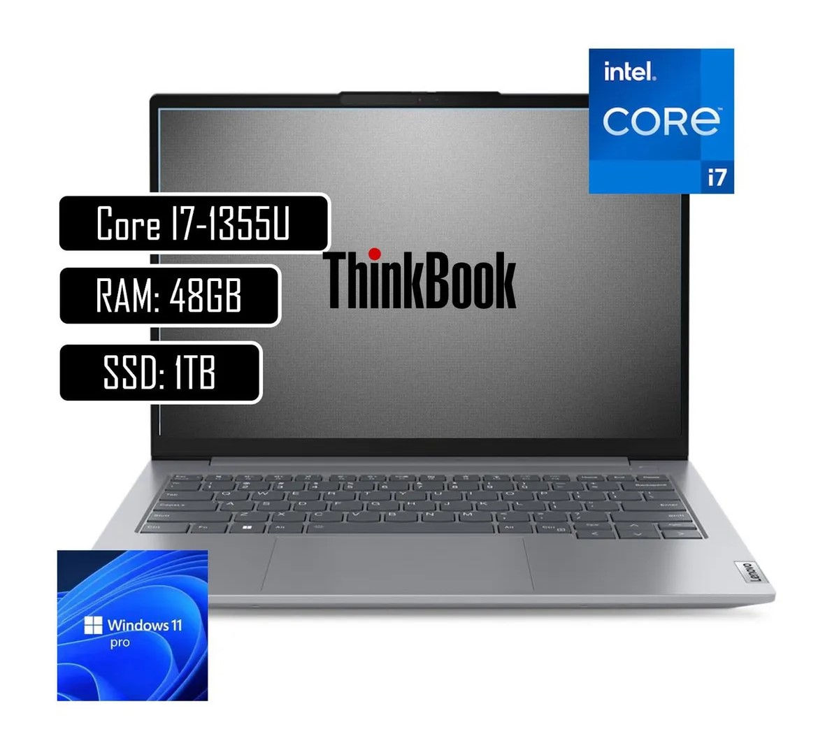 PORTATIL LENOVO THINKBOOK CORE I7 1355U - 48GB DDR5 - 1TB SSD - 14" WUXGA - RJ45