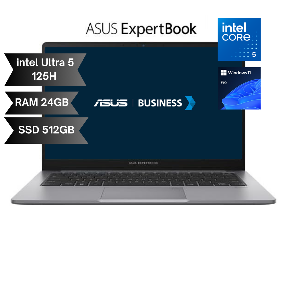 Portatil Asus Expertbook B3405 Core Ultra 5 125H Ram 24Gb Ssd 512Gb 14 Win PRO