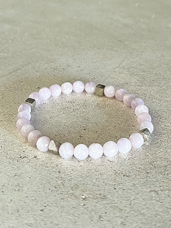 Thumbnail: Beaded bracelet - the BEAD: FLAUR's signature 14K solid white gold, the GEM: kunzite round