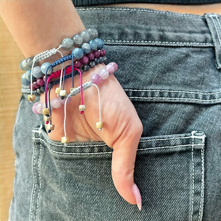BEADED BRACELETS: the BAR, the BEAD & the GEMAdjustable cord closure allows for a tailored fit, finished with 14k solid yellow or white gold BEADS