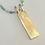 Thumbnail: Vertical mini 14K Gold & Diamond BAR & Emerald GEM Necklace