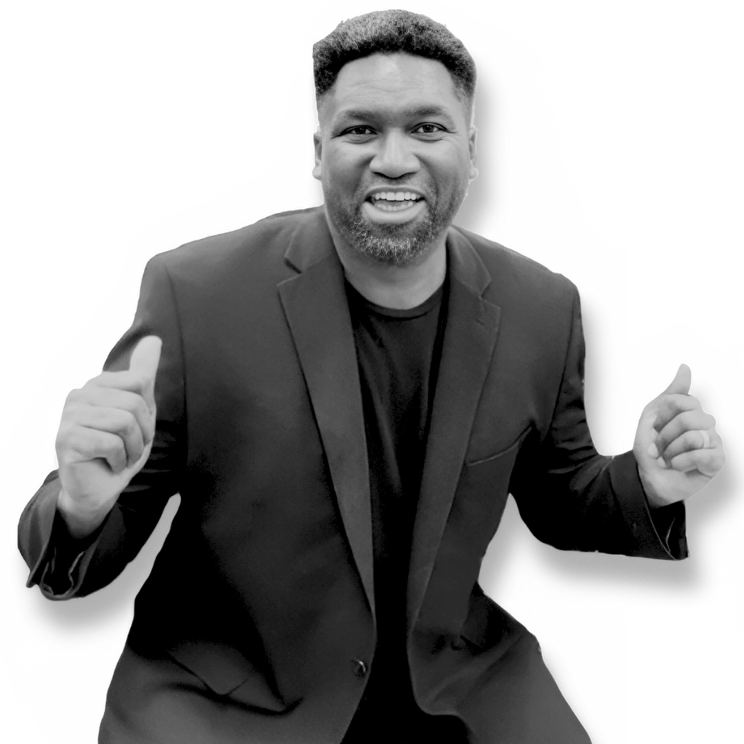 A black and white image of Marcus Sherfield from Las Vegas
