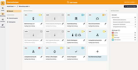 Dashboard Sensise Lösung