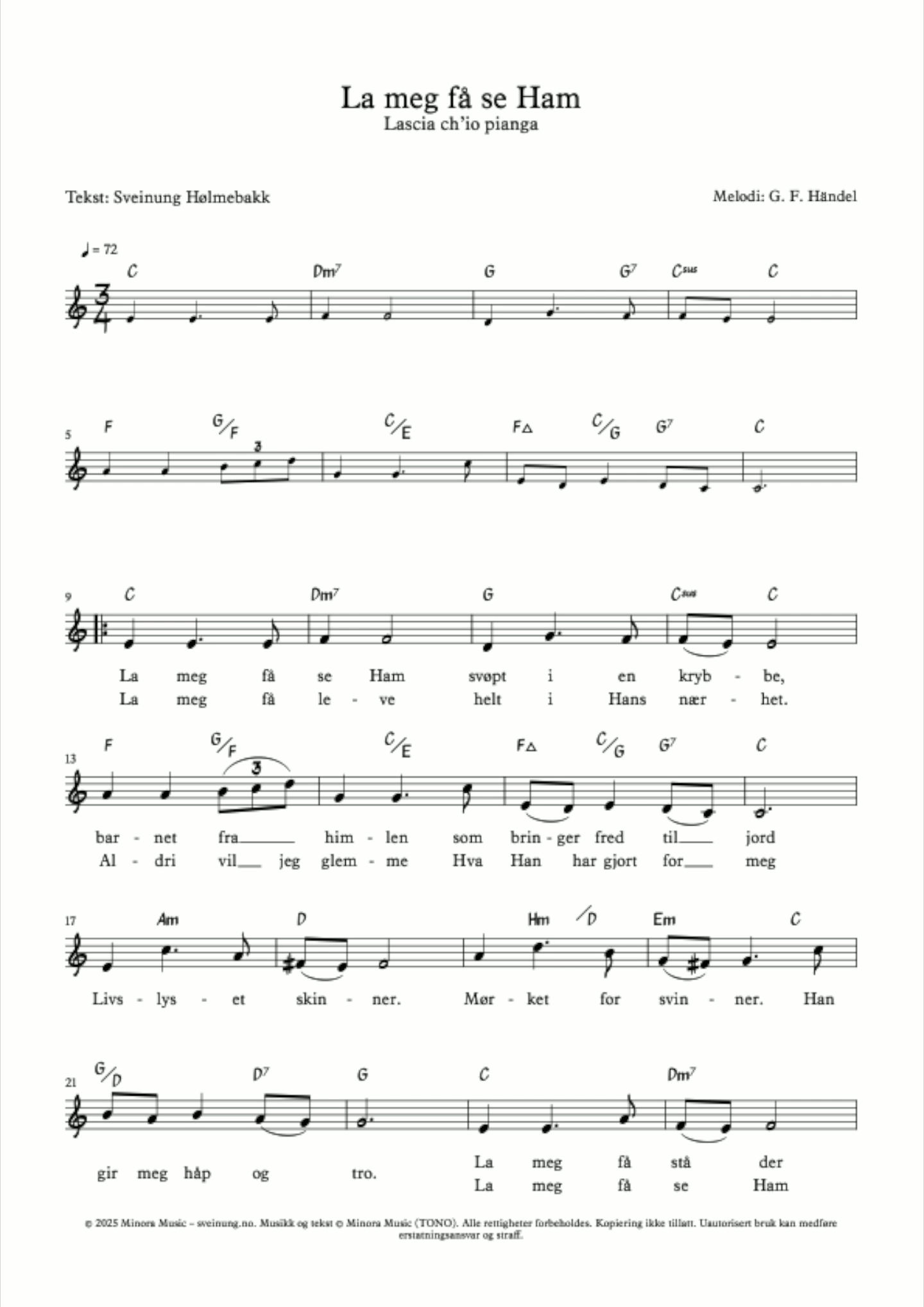 La meg få se Ham (noter for solostemme) - Nedlastingsprodukt: PDF