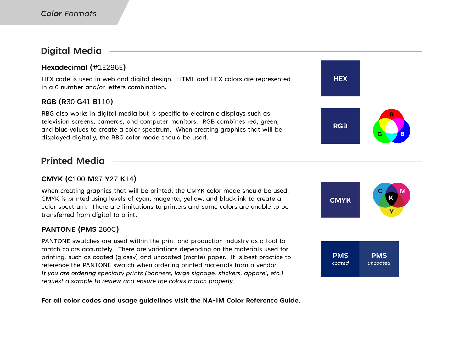 NA-IM Style Guide Color Format Guidelines