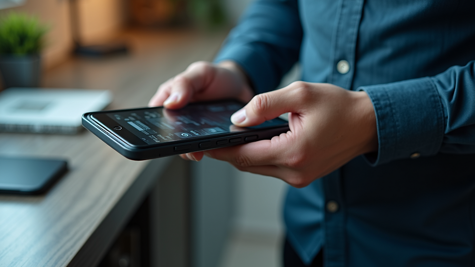Close-up view of a digital wallet on a secure device