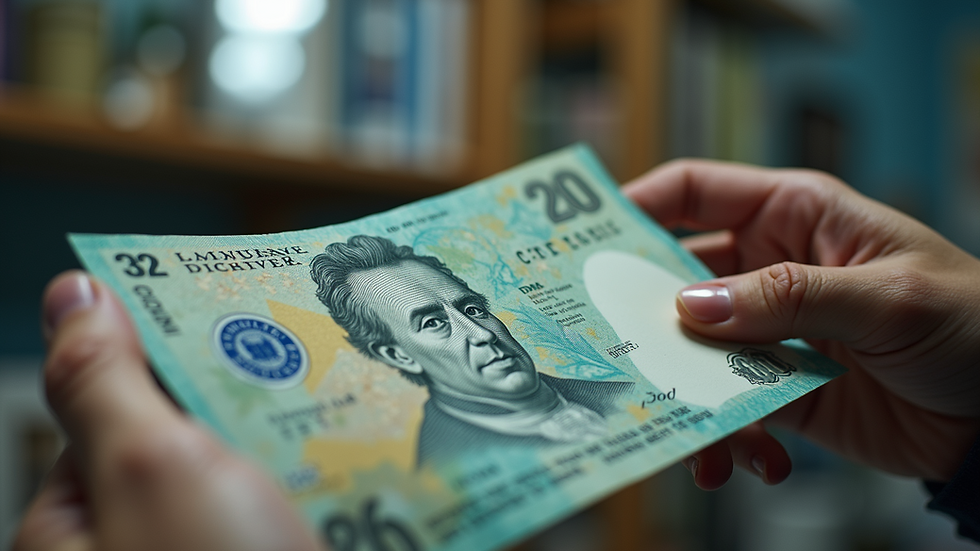 Eye-level view of a digital currency display