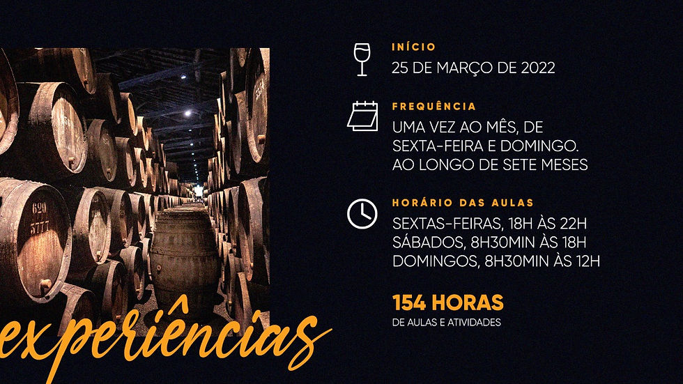 Curso Online de Formação Profissional de Sommelier - 25 de fevereiro à 09 de setembro de 2021