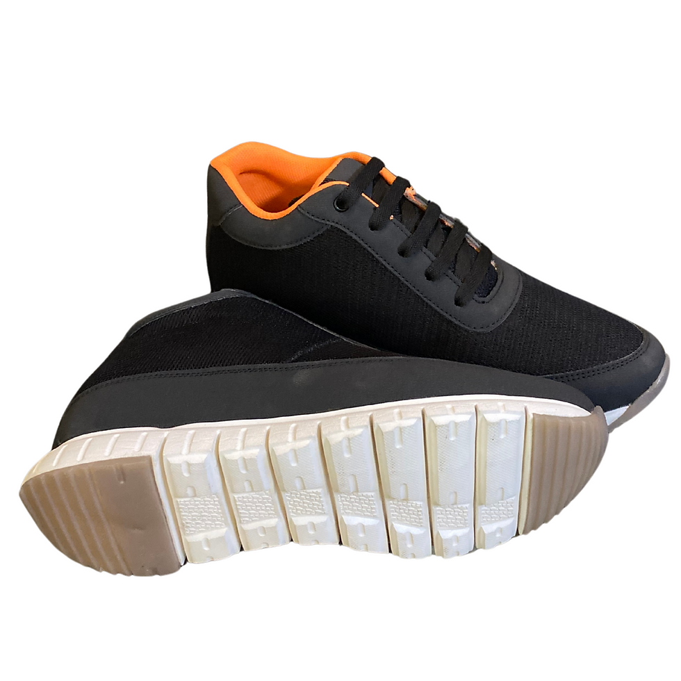 Thumbnail: Revox Height Increasing Black/Orange Sports Shoes with 3 Inch Height Elevate