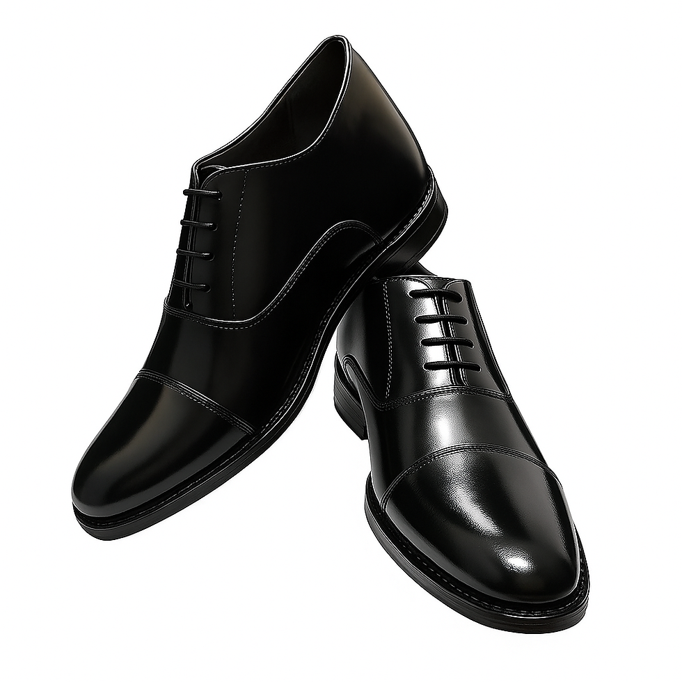 HeightX Height Increasing Shoes Black Oxford With 3 Inch Elevate