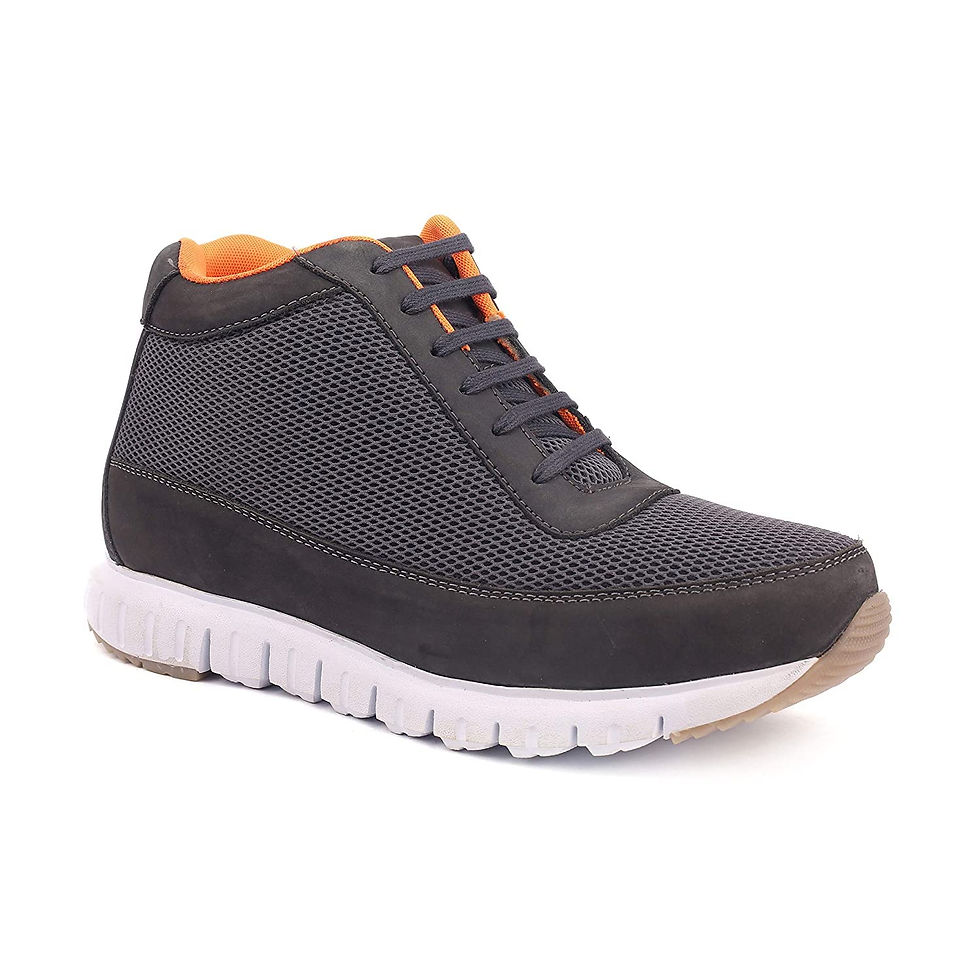 Thumbnail: Revox Height Increasing Grey Sports Shoes with 3 Inch Total  Height Elevate