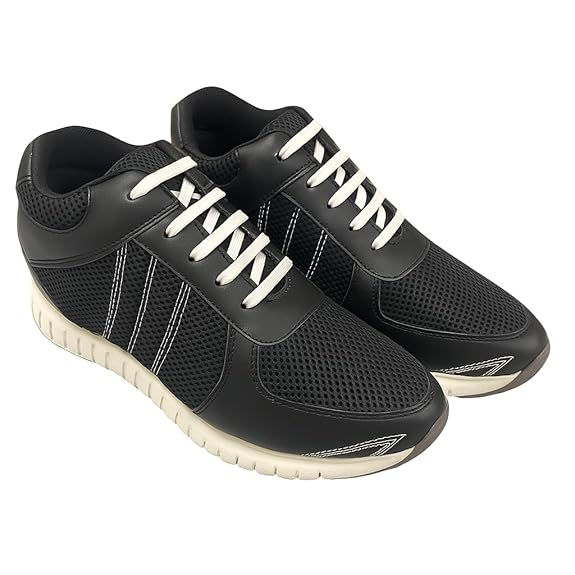 Revox Height Increasing Shoes Black Sports with 3 Inch Height Elevator