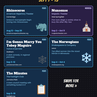 Sept 7-13 Massachusetts Theatre Calendar