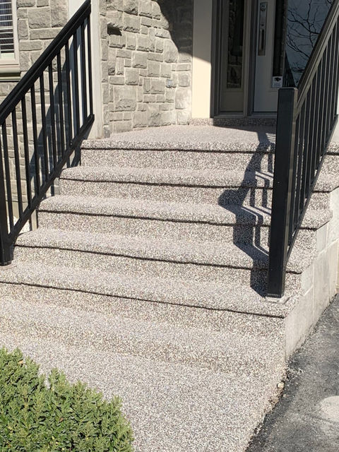 rubber surfacing steps grey mix