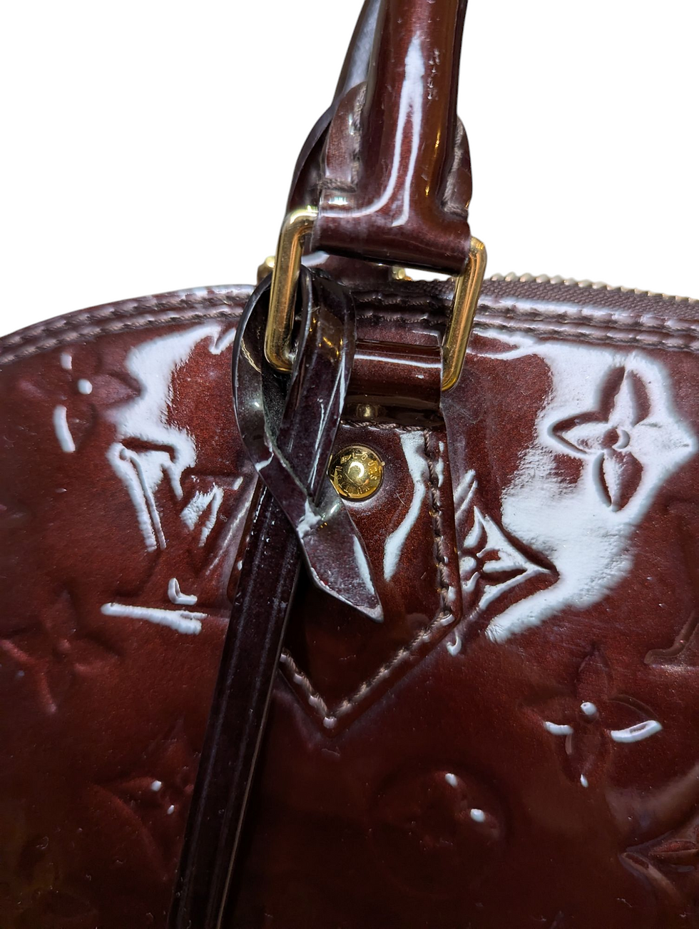 Thumbnail: Louis Vuitton LV Hand Bag Alma MM Purple Vernis