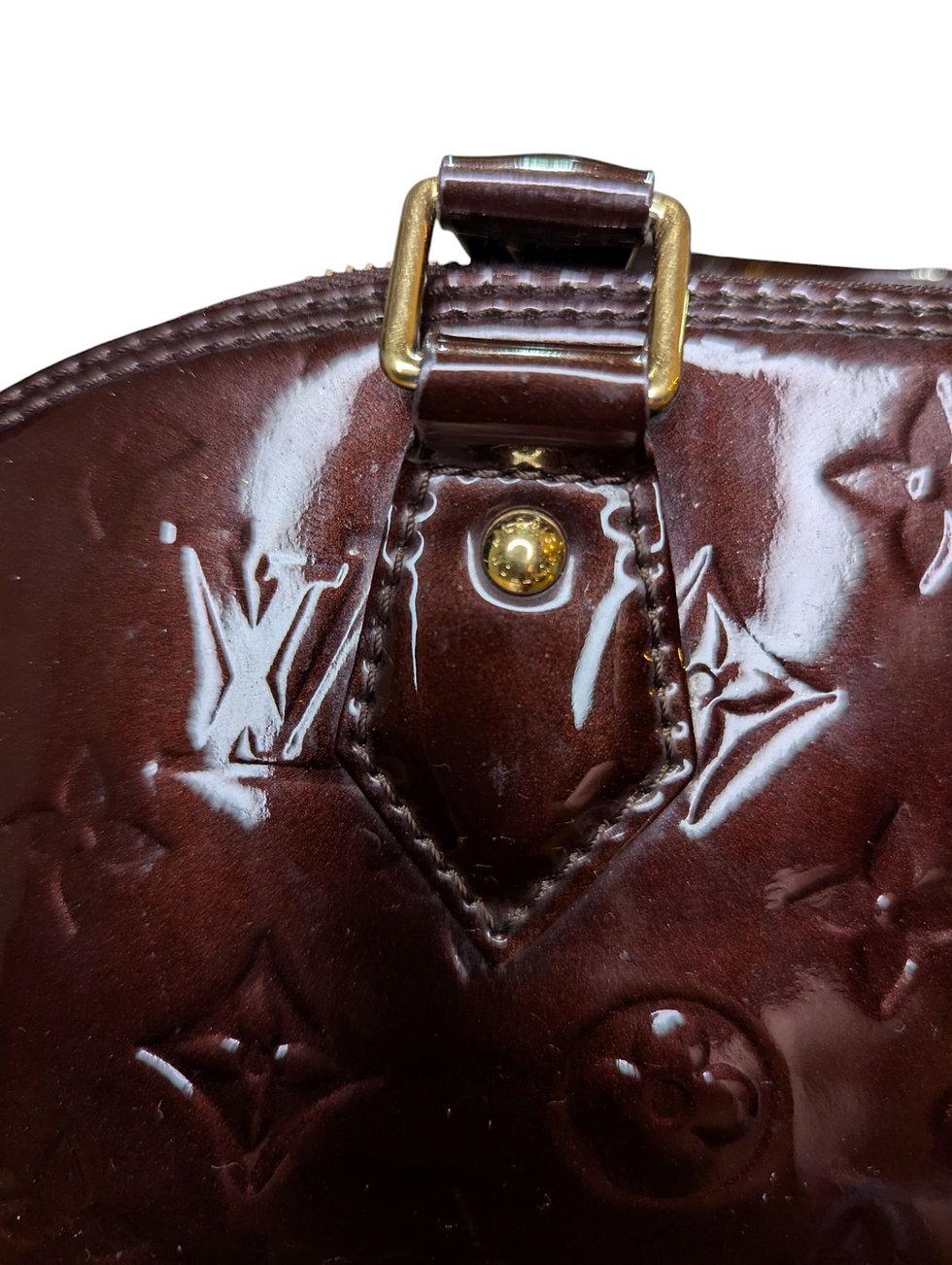 Thumbnail: Louis Vuitton LV Hand Bag Alma MM Purple Vernis