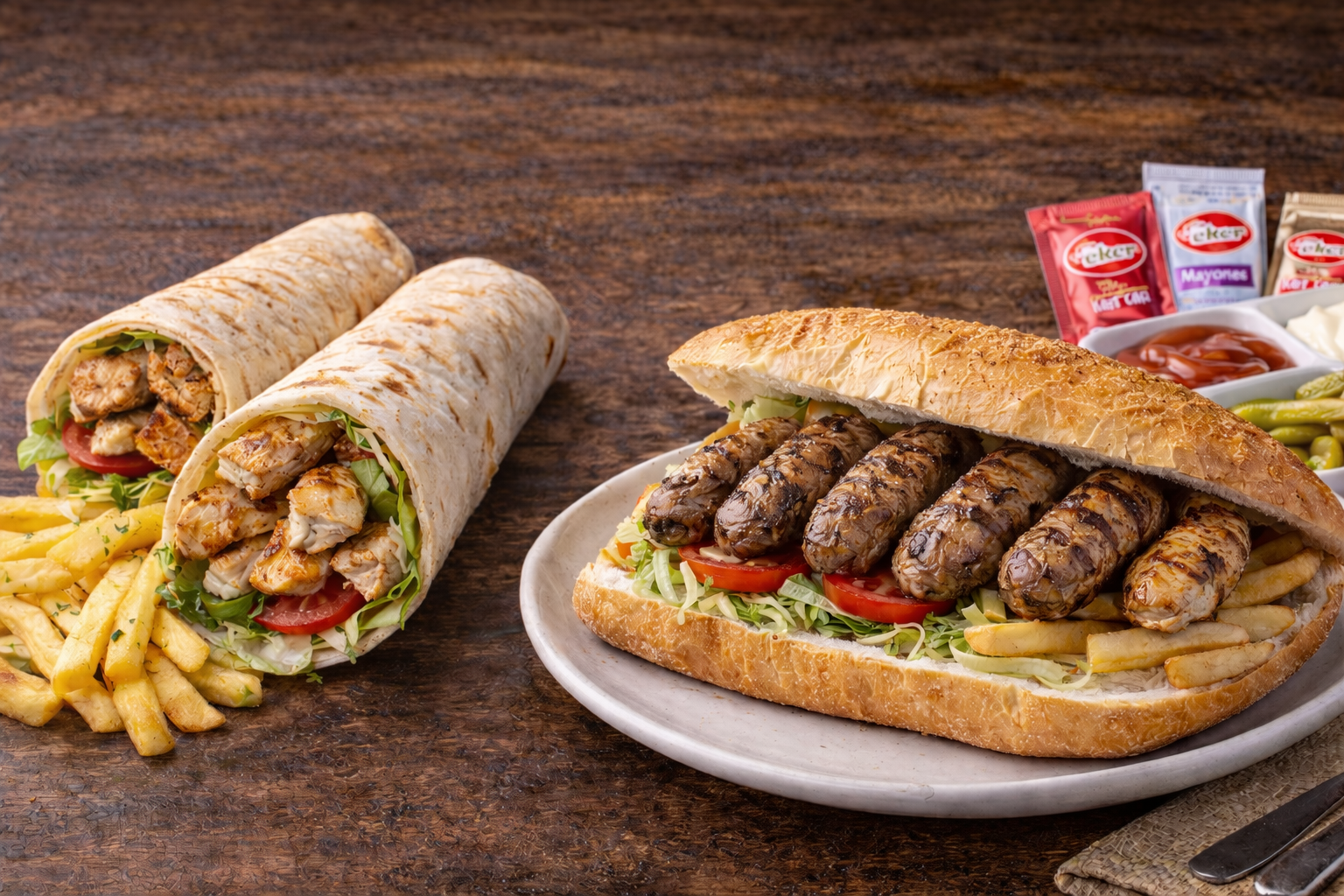 Arranged Food and Objects