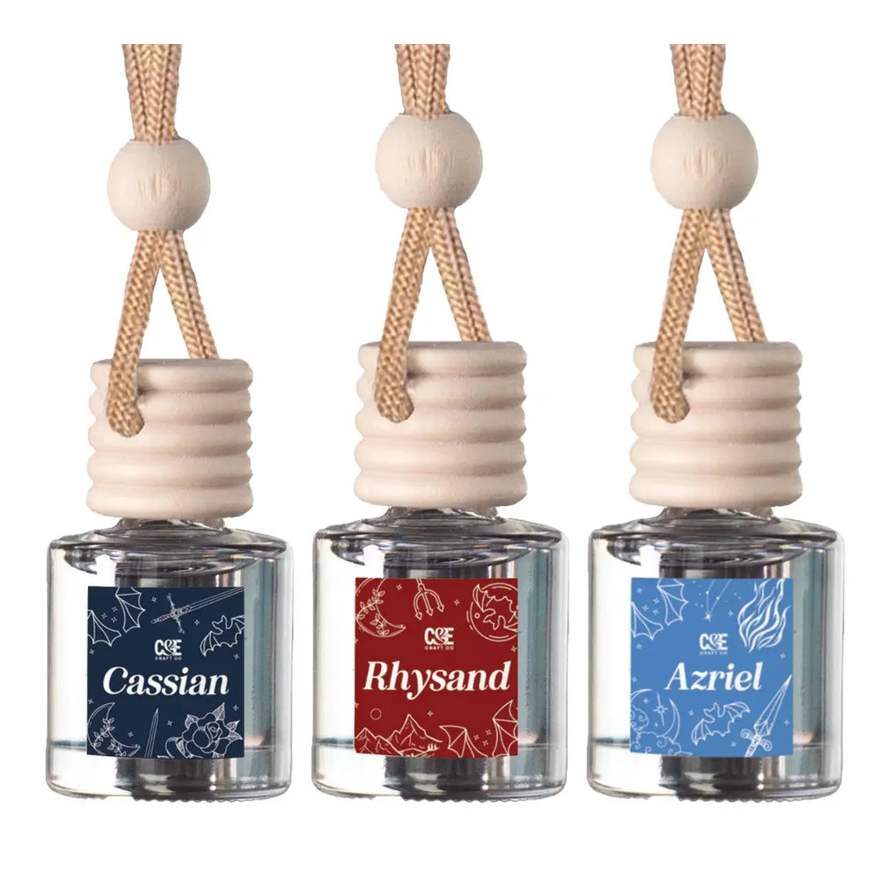 Book boyfriend car air diffusers named Cassian, Rhysand and Azriel